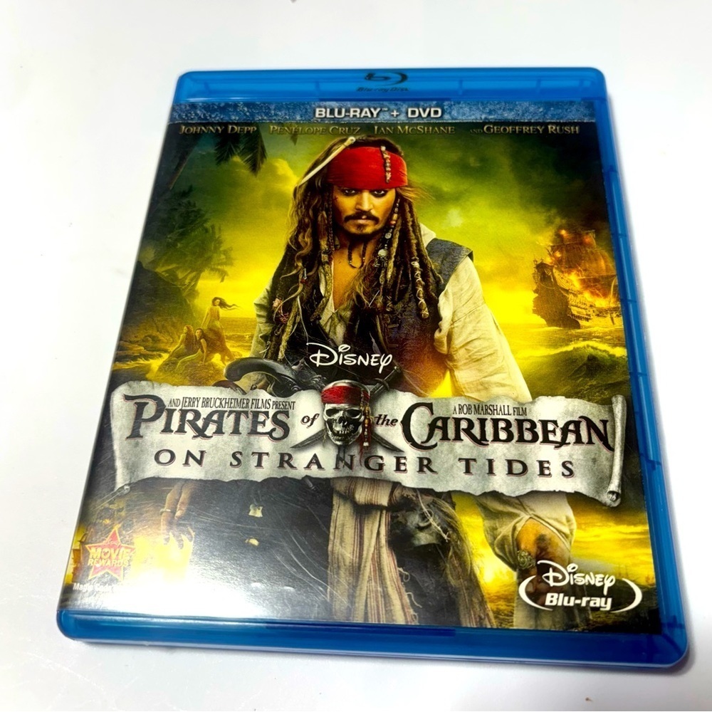 Pirates of the Caribbean: On Stranger Tides. Blu-ray and DVD combo pack.